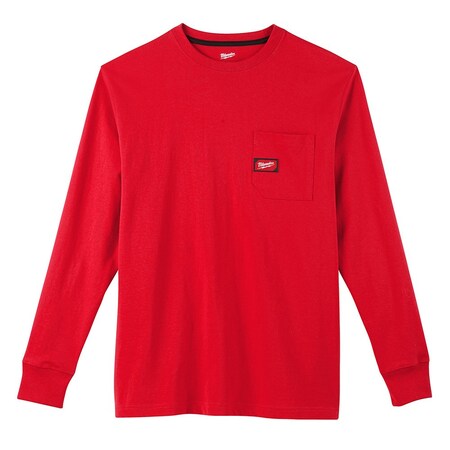 Milwaukee Tool Men Long Sleeve Heavy Duty Pocket T-Shirt, Red, 2X 602R-2X